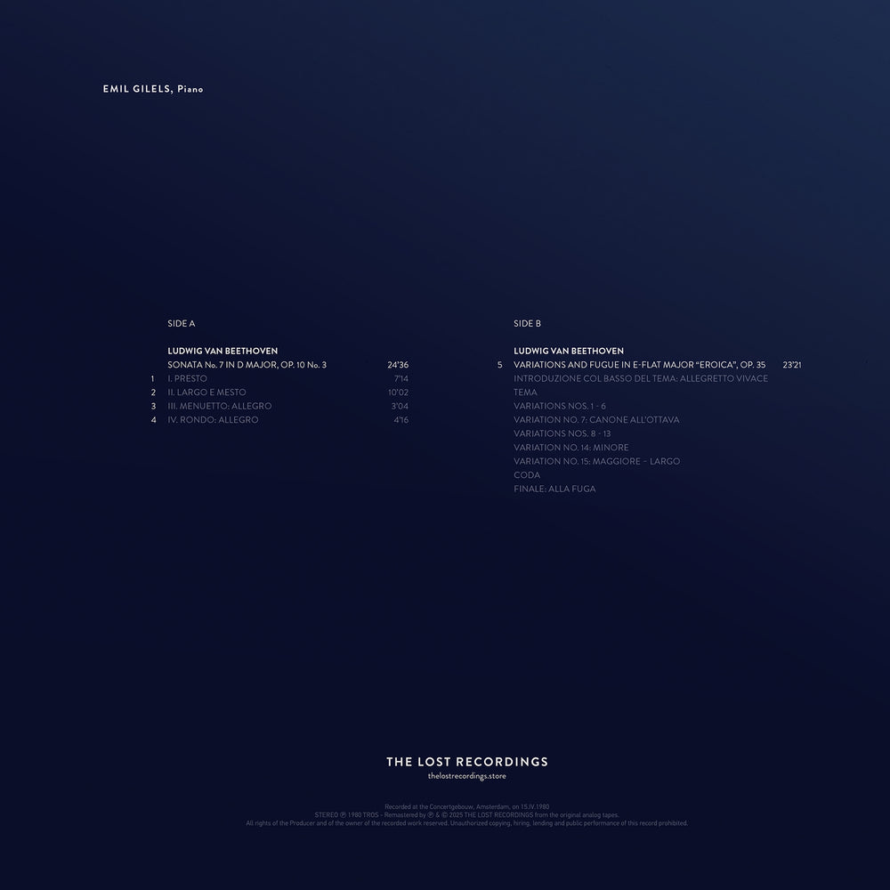 Live at the Concertgebouw 1980  (Numbered Limited Edition)