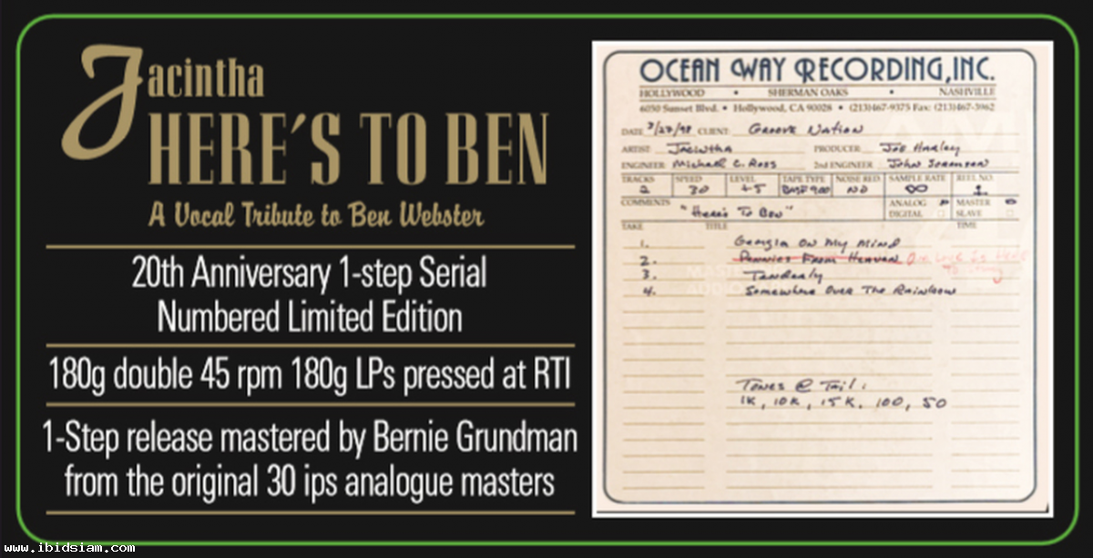 Here's To Ben A Vocal Tribute To Ben Webster (2 LP) 45 RPM - One-Step